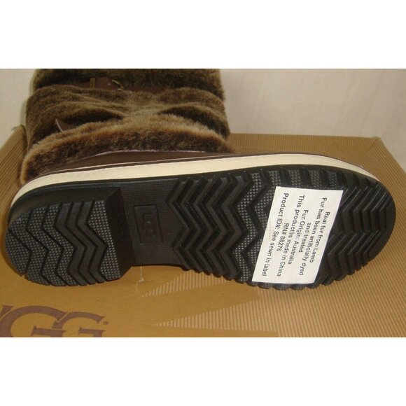 UGG Australia LILYAN Brown Waterproof Leather Sheepskin Boots Size US 6 NIB - Picture 8 of 9